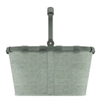 Lieblingstasche Carrybag in sage green with a sturdy aluminium handle, perfect for shopping and picnics.