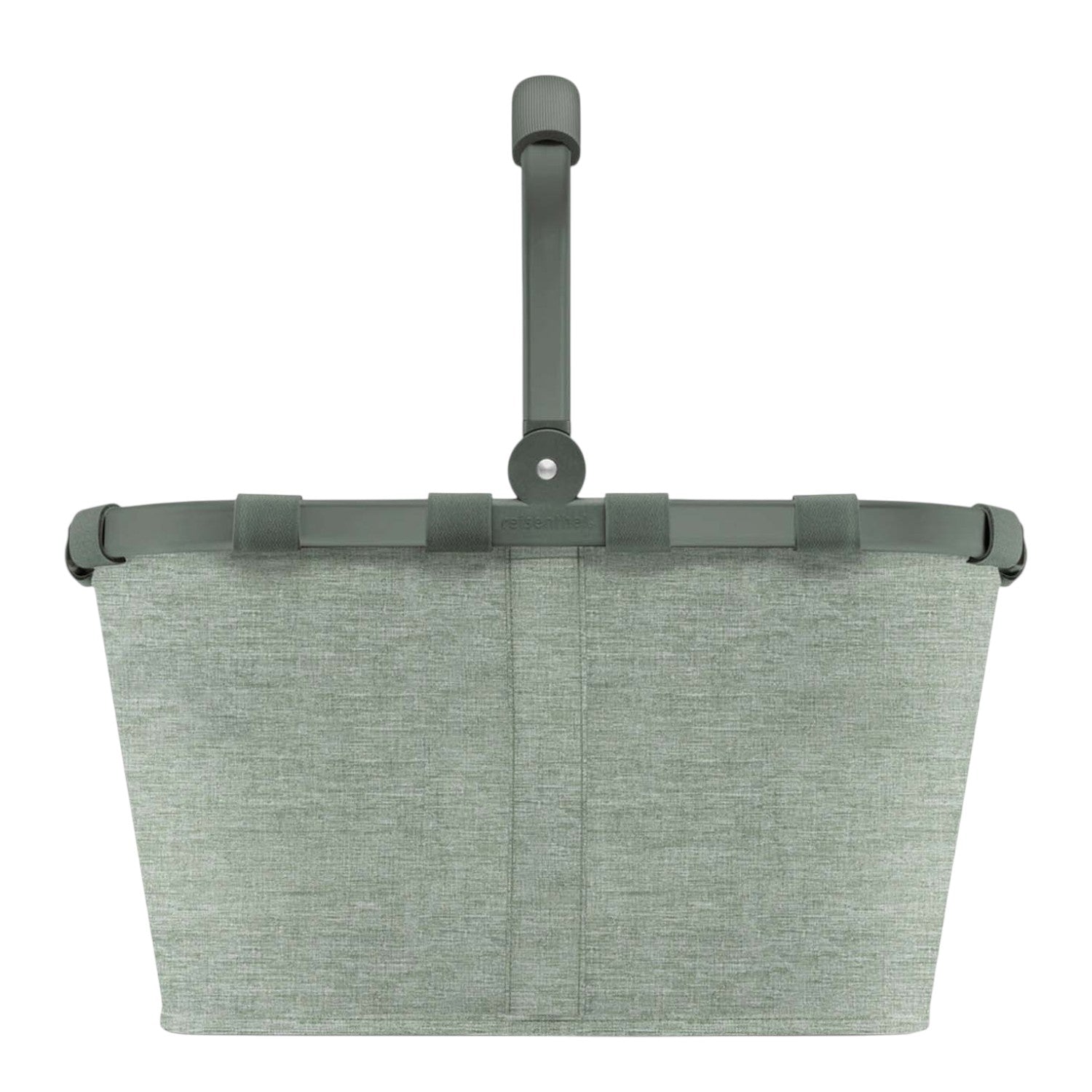 Lieblingstasche Carrybag in sage green with a sturdy aluminium handle, perfect for shopping and picnics.