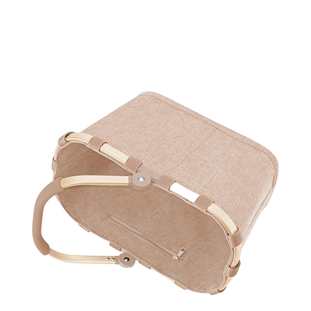 Lieblingstasche Carrybag XS shopping basket in beige with a sturdy wooden handle and compact design