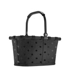 Lieblingstasche Carrybag XS shopping basket in black with a subtle grey polka dot pattern and a sturdy handle