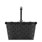 Lieblingstasche Carrybag XS in black with a subtle grey polka dot pattern and a sturdy folding handle