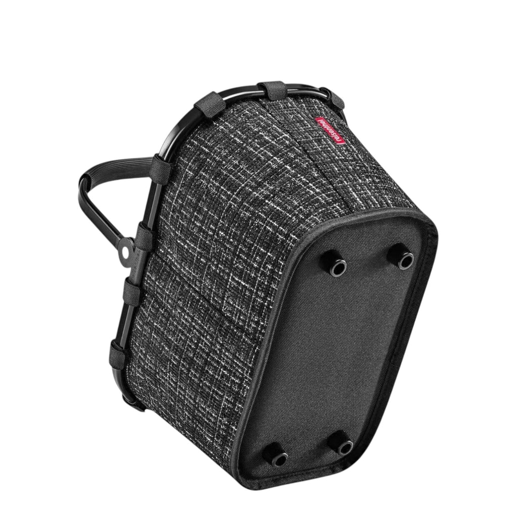 Lieblingstasche Carrybag XS in black textured fabric with a sturdy frame and protective feet for shopping