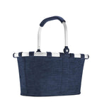 Lieblingstasche Carrybag XS in dark blue fabric with a sturdy silver frame and comfortable handle