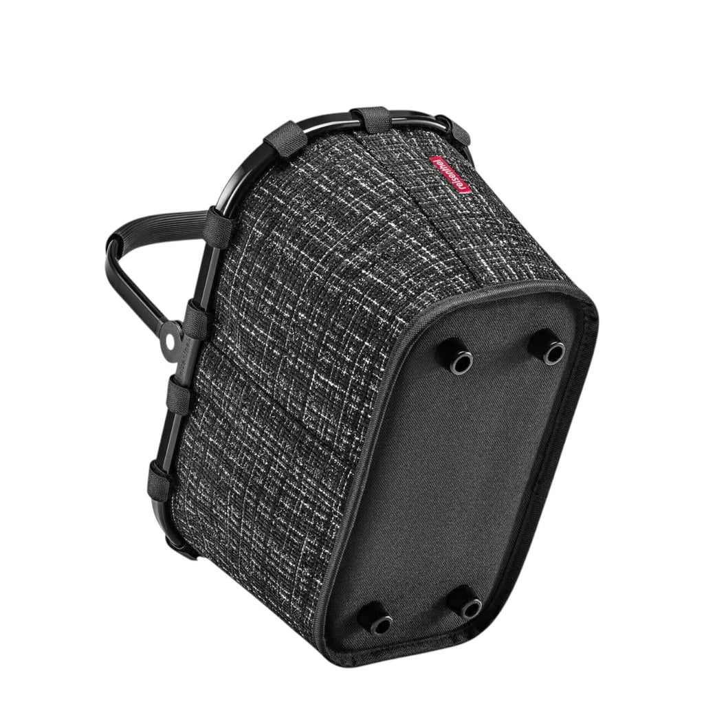 Lieblingstasche Carrybag XS shopping basket with black and white textured fabric and black handles.