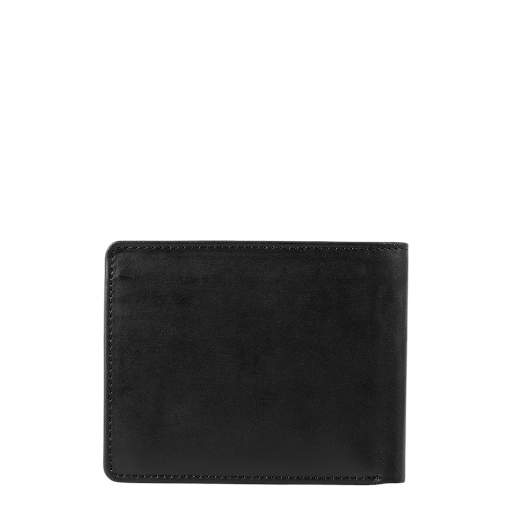 Lieblingstasche Clay black leather wallet shown from the back view with smooth texture and clean stitching