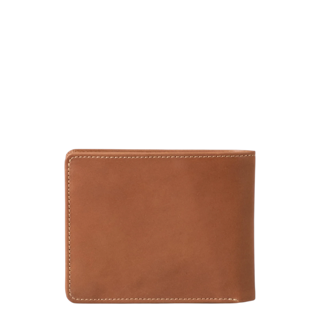 Lieblingstasche Clay brown leather bi-fold wallet with visible white stitching on a plain white background