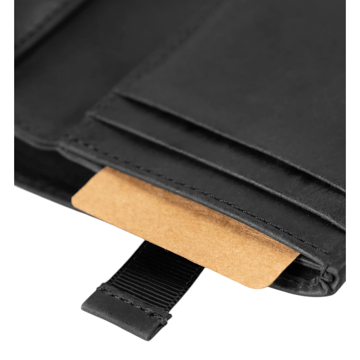Lieblingstasche Clive black leather wallet featuring a convenient card pull tab for easy access