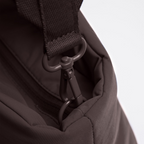 Lieblingstasche Cloud Horizon tote bag featuring a dark brown padded fabric and a matching metal swivel hook clasp.