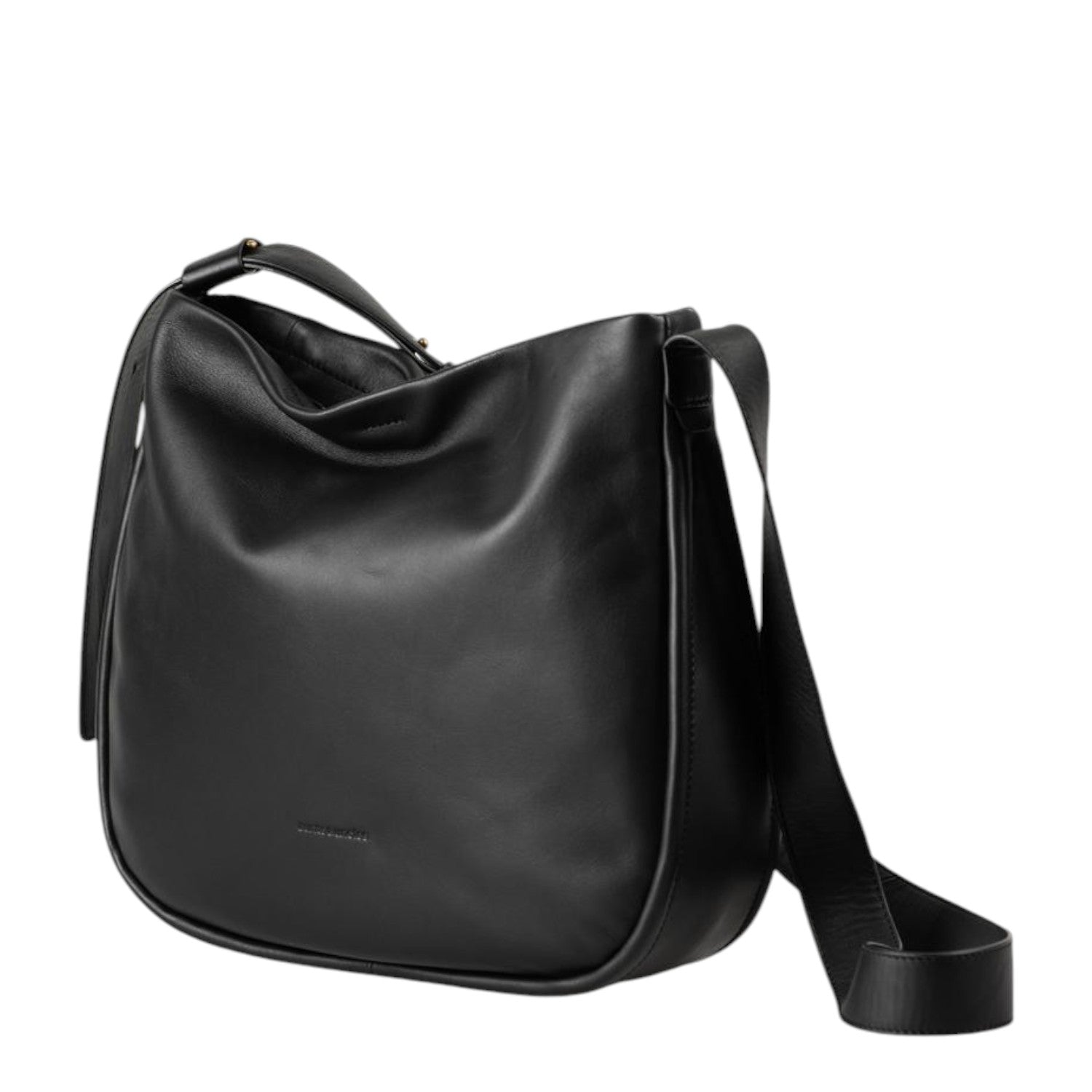 Lieblingstasche Coral black leather hobo shoulder bag with a slouchy silhouette and adjustable strap