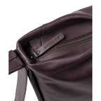 Lieblingstasche Coral dark brown leather handbag featuring a branded zipper pull and smooth texture