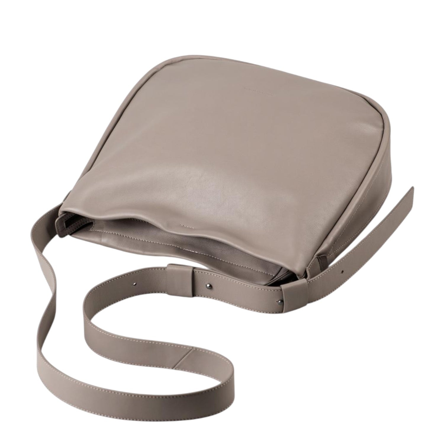 Lieblingstasche Coral taupe leather crossbody bag with adjustable strap and minimalist design