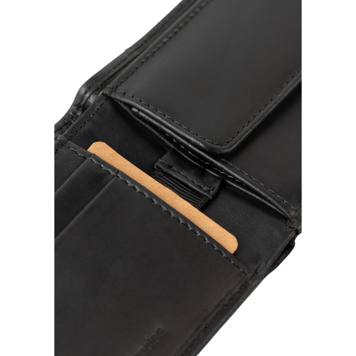 Lieblingstasche Craig black leather wallet interior showing card slots and smooth grain texture