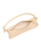 Lieblingstasche Looong Schultertasche S in cream leather with gold zipper and adjustable shoulder strap