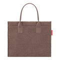 Lieblingstasche Daily Shopper tote bag in brown teddy fleece material with matching shoulder straps