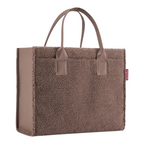 Lieblingstasche Daily Shopper tote bag in brown teddy fleece material with matching handles