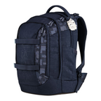 Lieblingstasche Pack Set school backpack in dark blue with a grey circuit board pattern and a silver charm