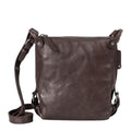 Lieblingstasche Mrs. Chocolate Cookie dark brown leather crossbody bag with a zip closure and adjustable strap
