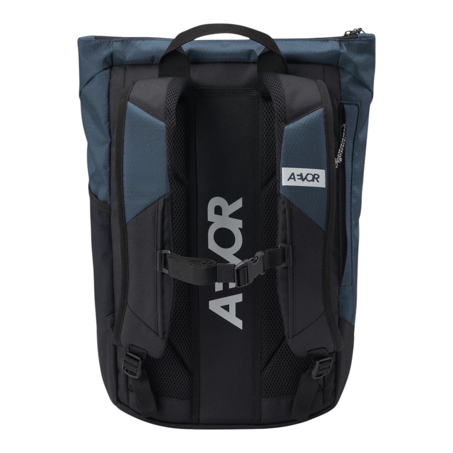 Lieblingstasche Day Pack FLX backpack in dark blue and black with ergonomic padded straps and chest buckle