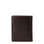 Lieblingstasche Duke dark brown leather wallet viewed from the back against a white background