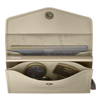 Lieblingstasche Envelope Original beige leather wallet with card holder, coin pocket, and snap button closure