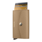 Lieblingstasche Envelope Pebble beige leather card protector wallet with snap button closure and card access