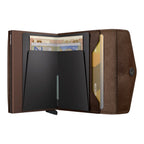 Lieblingstasche Envelope Vintage brown leather wallet with black card protector and cash storage