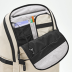 Lieblingstasche eoto Easy27 backpack showing the open front organizer compartment with mesh pockets and key hook