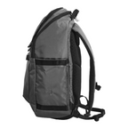 Lieblingstasche eoto Easy27 grey daypack with side view, featuring water-repellent recycled material and laptop sleeve.