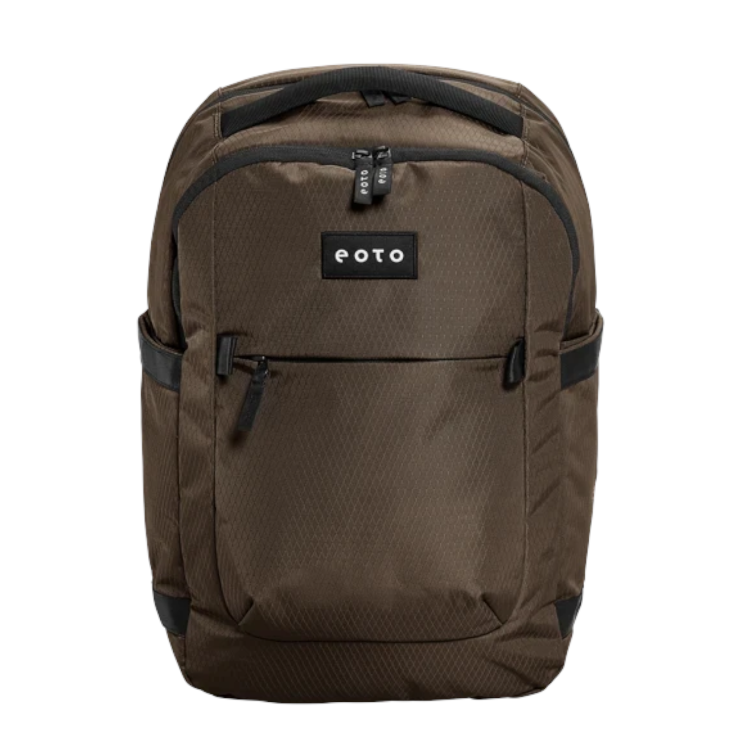 Lieblingstasche eoto Midi20 brown 20L city backpack with minimalist design, laptop compartment, and front zip pocket.