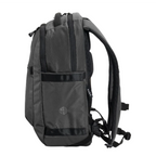 Lieblingstasche eoto Midi20 grey city backpack with side view, featuring recycled material and padded shoulder straps.