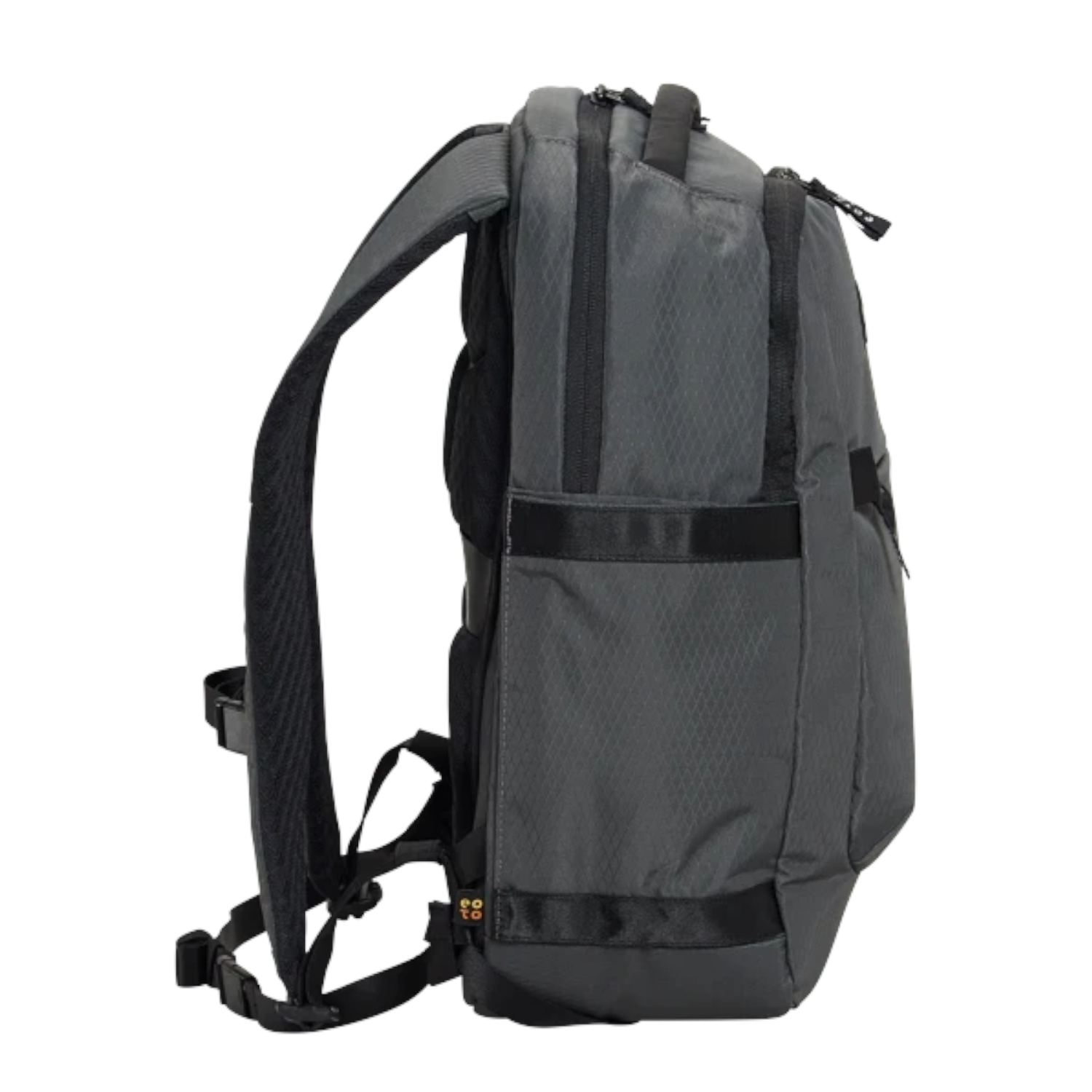 Lieblingstasche eoto Midi20 grey city backpack with padded straps and side view showing laptop compartment