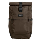 Lieblingstasche eoto Rolly32 brown rolltop backpack made from recycled materials with front zip pocket