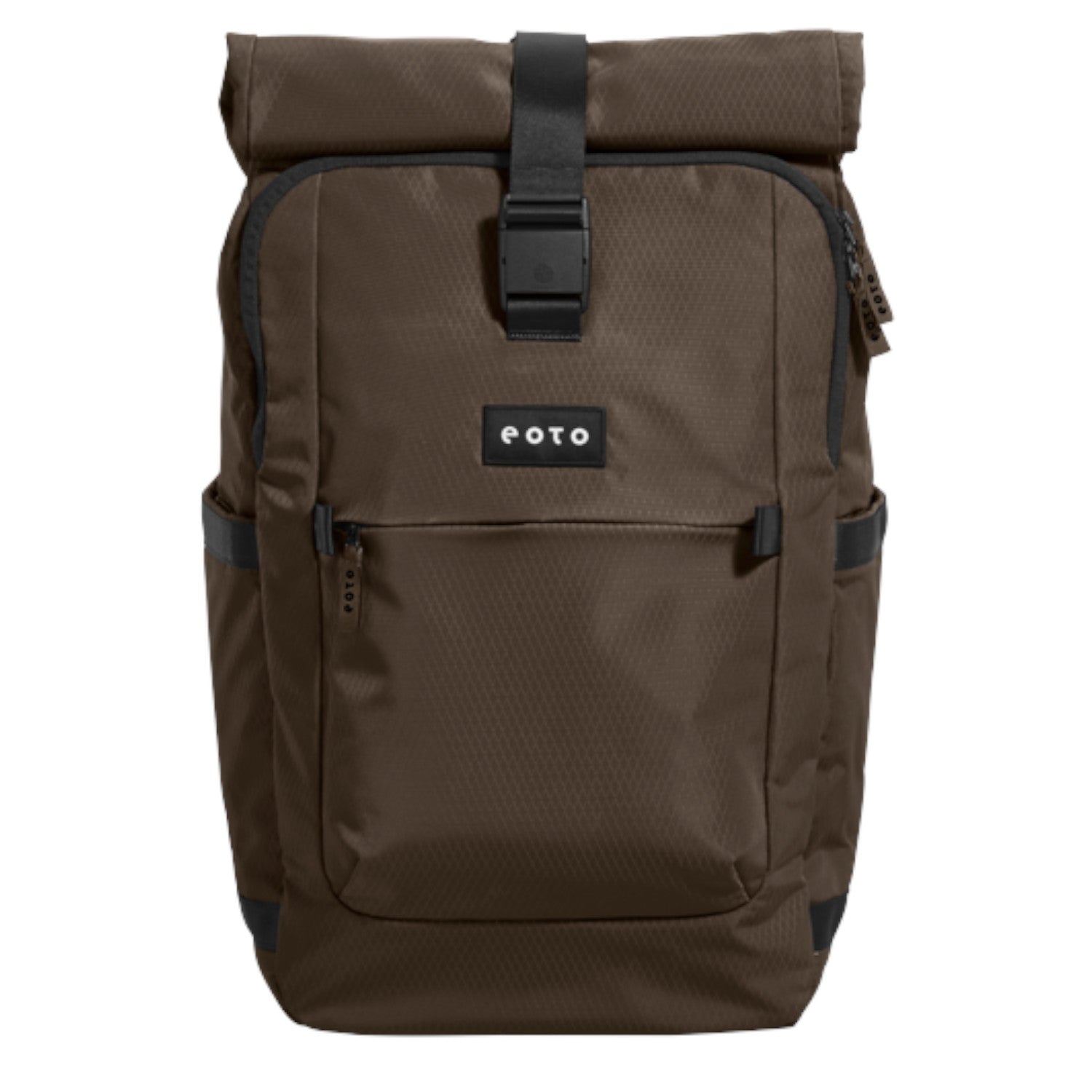 Lieblingstasche eoto Tall41 brown rolltop travel backpack with front pocket and buckle closure