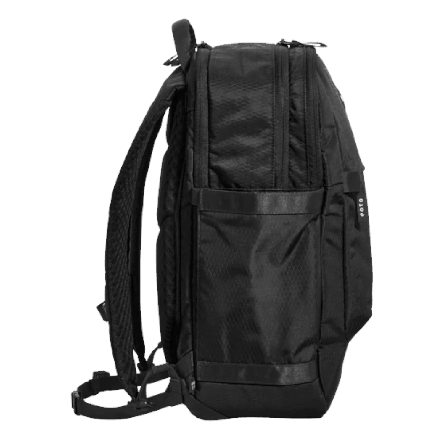 Lieblingstasche eoto Tidy22 black business backpack with side view, padded straps, and water-resistant fabric