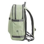 Lieblingstasche eoto Tidy22 sage green business laptop backpack with side view, padded straps and water-resistant fabric
