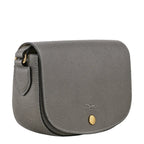 Lieblingstasche Epure S crossbody bag in grey textured leather with gold hardware and flap closure