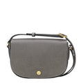 Lieblingstasche Epure S grey leather crossbody bag with gold hardware and flap closure
