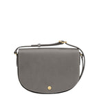 Lieblingstasche Epure M grey leather crossbody bag with gold hardware and adjustable strap