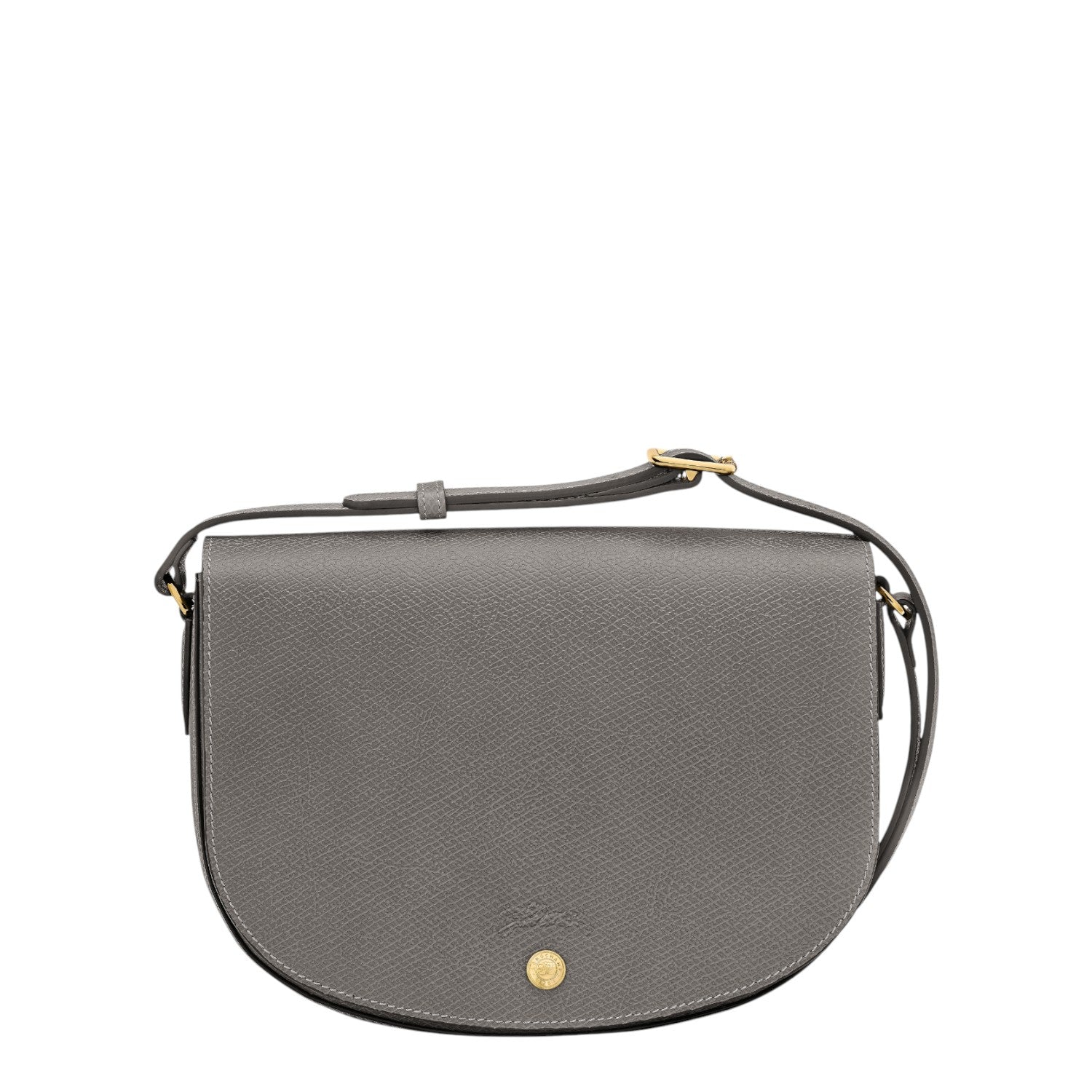 Lieblingstasche Epure M grey leather crossbody bag with gold hardware and adjustable strap