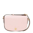 Lieblingstasche Epure S light pink pebbled leather crossbody bag with gold hardware and adjustable strap.