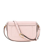 Lieblingstasche Epure S light pink textured leather crossbody bag with gold buckle.