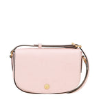 Lieblingstasche Epure S light pink pebbled leather crossbody bag with gold hardware and adjustable strap.