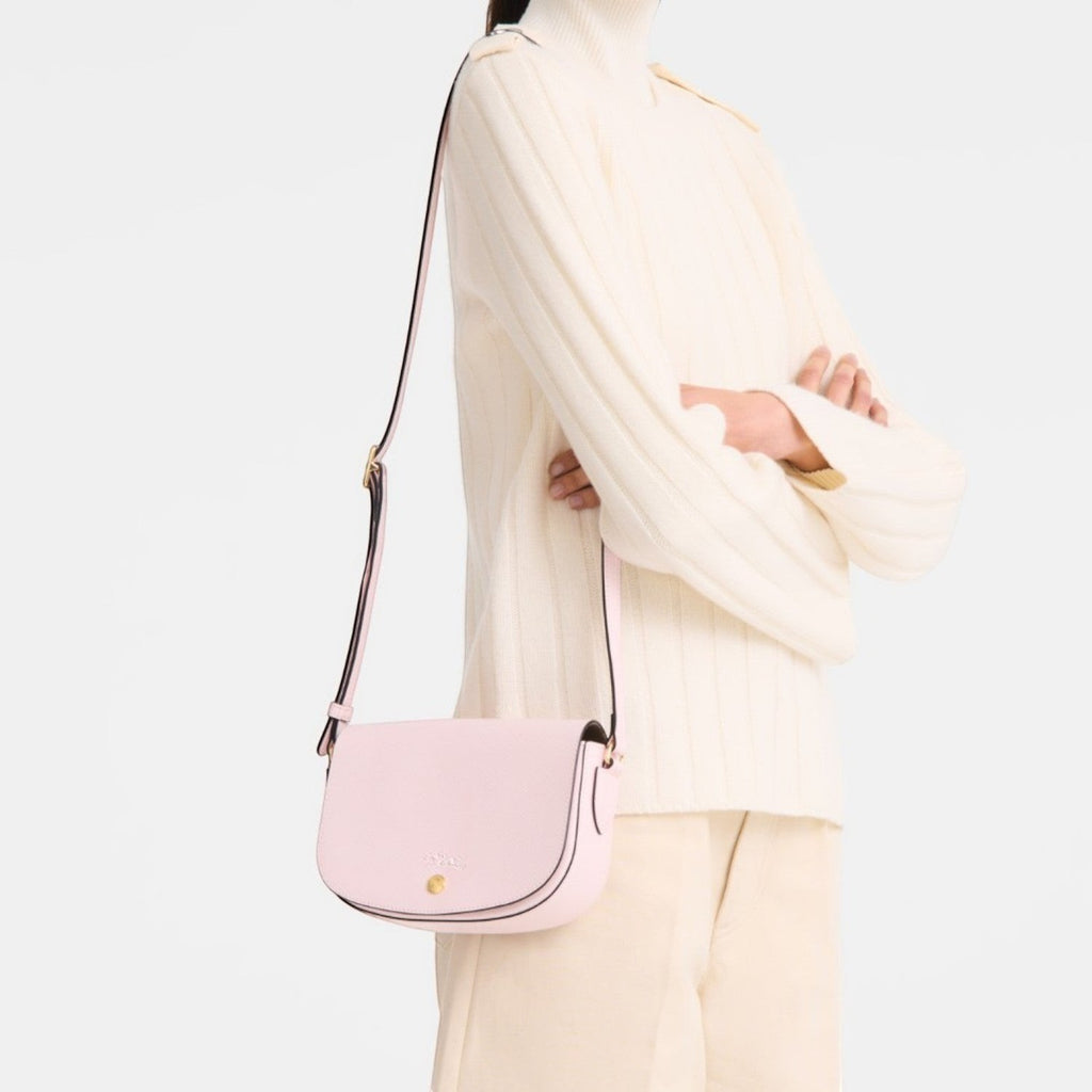 Lieblingstasche Epure S light pink leather crossbody bag with gold hardware and adjustable strap