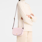 Lieblingstasche Epure S light pink leather crossbody bag with gold hardware and adjustable strap