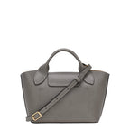 Lieblingstasche grey textured leather Epure XS handbag with top handle and adjustable shoulder strap.