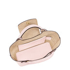 Lieblingstasche Epure XS pale pink pebbled leather crossbody bag with interior pockets and gold hardware.