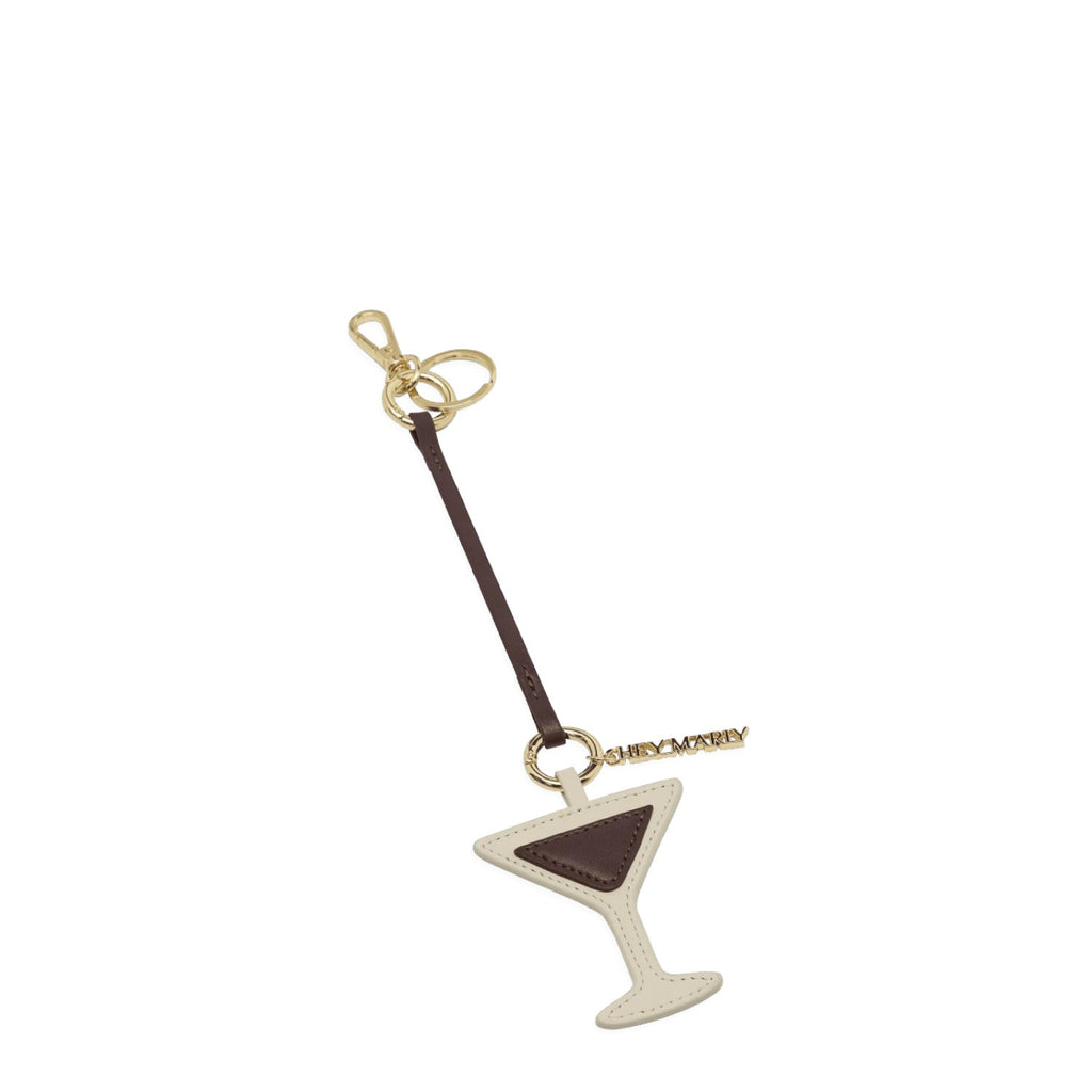 Lieblingstasche Espresso Martini charm in cream and dark brown leather with gold-tone hardware and logo tag