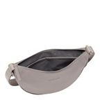 Lieblingstasche Essential Moon Bag in taupe with an open zippered main compartment and interior pocket