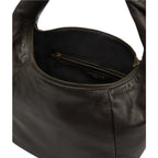 Lieblingstasche Farrah II Hobo M dark brown leather shoulder bag with interior zip pocket and gold tone hardware
