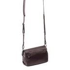Lieblingstasche Fern dark brown leather crossbody bag with an adjustable strap and back zipper pocket